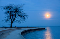 North Ave Beach Full Moon, Chicago, IL.
